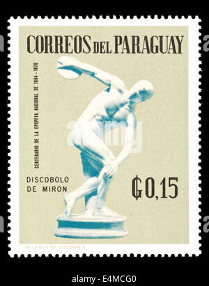 Postage stamp from Paraguay depicting Myron's Discobolus