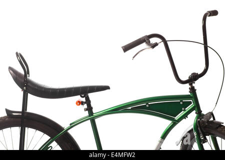 Detail on a retro bicycle with one brake. Stock Photo