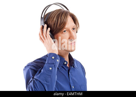 young men feeling the music Stock Photo