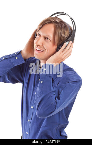 young men feeling the music Stock Photo