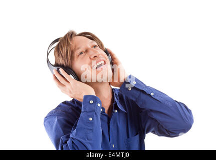 young men feeling the music Stock Photo