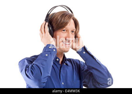 young men feeling the music Stock Photo