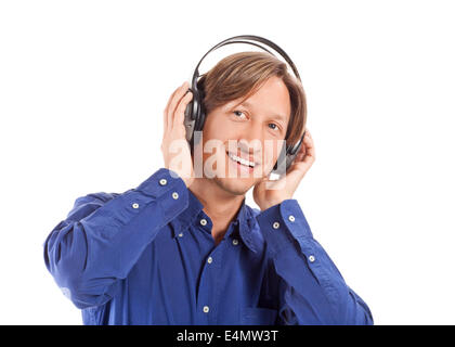 young men feeling the music Stock Photo