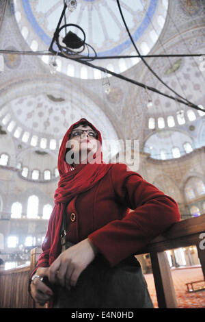 woman visit ancient istambul in turkey Stock Photo