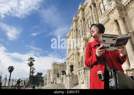 woman visit ancient istambul in turkey Stock Photo