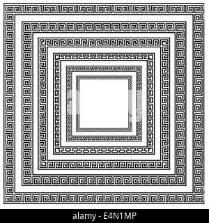 Meander and wave. Ancient Greek borders. Set of ornaments Stock Photo ...