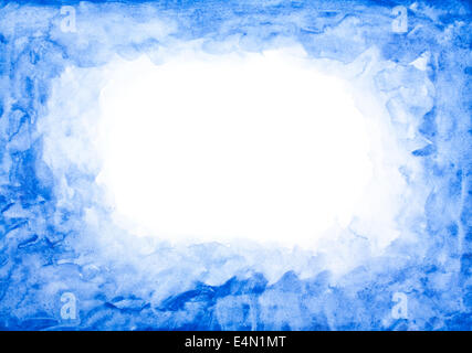 Blue watercolor frame Stock Photo