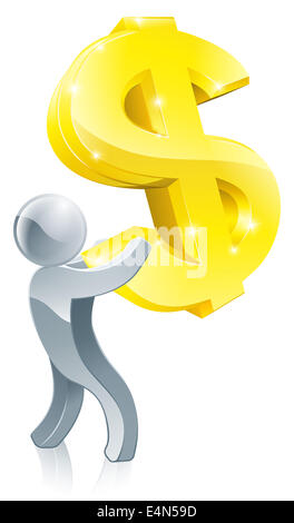 Business or financial concept of person holding dollar sign Stock Photo