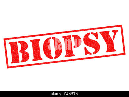 BIOPSY red Rubber Stamp over a white background. Stock Photo