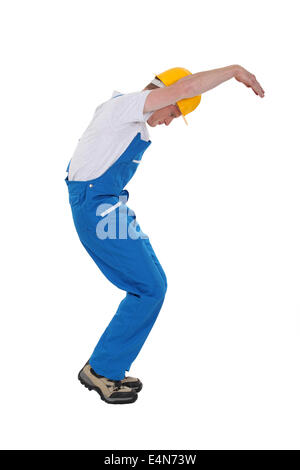 Encombrant man moving object Stock Photo