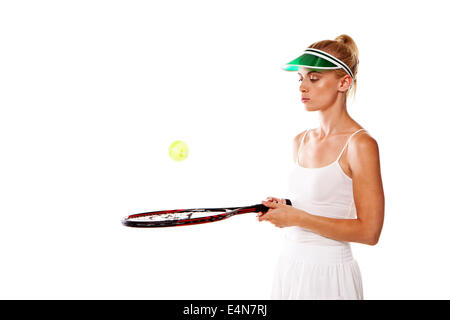 Attractive woman tennis player Stock Photo