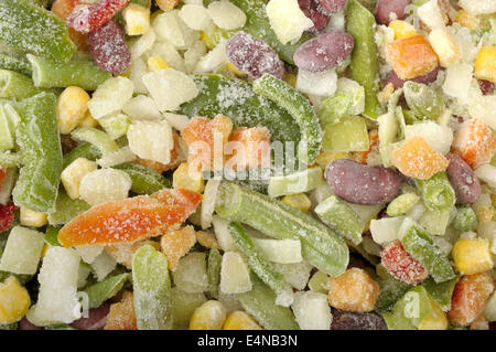 background of different  frozen vegetables Stock Photo