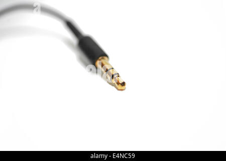 macro of audio cable isolated... Stock Photo