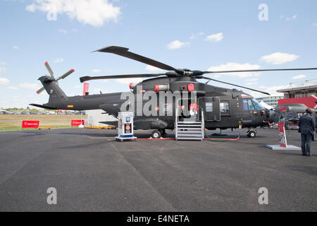 Agusta Westland Helicopter on display at the Farnborough Airshow 2014 Stock Photo