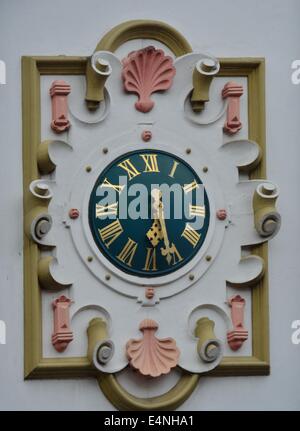 Close up of clock on wall Stock Photo