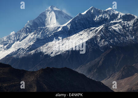 Dhaulagiri Peak (8167m) on the Muktinath to Jomsom Trek, Annapurna, Nepal Stock Photo