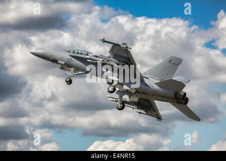 Boeing F/A-18E Super Hornet of US Navy takes off Stock Photo