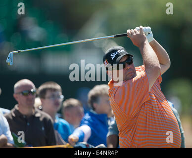 Hoylake, UK. 15th July, 2014. The Open golf championship. Kevin STADLER [USA] on the 17th Tee during his practice round. Credit:  Action Plus Sports/Alamy Live News Stock Photo