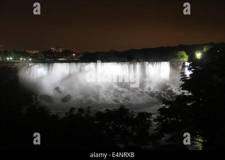 Niagara Falls At Night Stock Photo