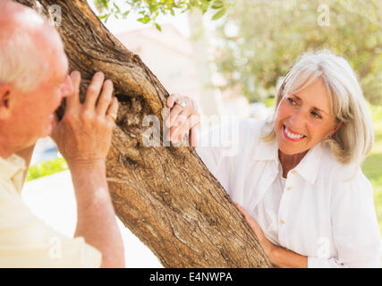 Senior couple in park Stock Photo