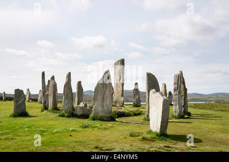 Callanish Stone Circle Neolithic standing stones from 4500 BC Calanais Isle of Lewis Outer Hebrides Western Isles Scotland UK Stock Photo