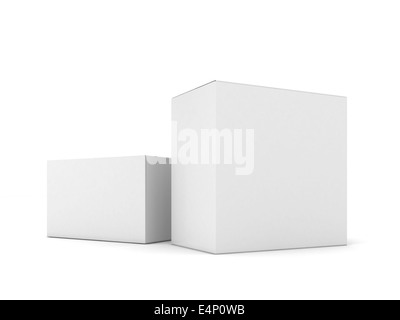 Blank boxes isolated on white Stock Photo