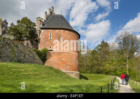 The medieval Gaasbeek Castle at Lennik, Flemish Brabant, Belgium Stock Photo