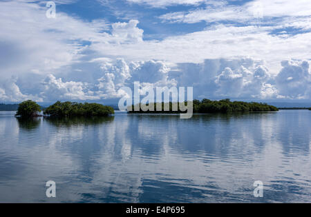 Caribbean water cloud reflexion Bocas del Toro Panama Stock Photo