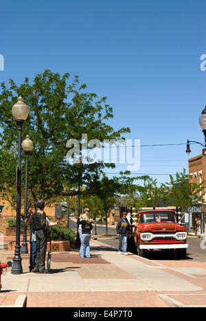 Statue of a man Standin' on a Corner in Winslow Arizona as sung in the ...