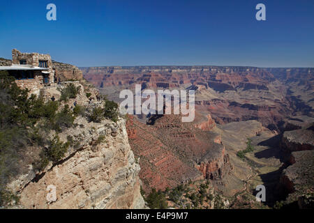 Historic Lookout Studio (1914), Grand Canyon Village, South Rim, Grand Canyon National Park, Arizona, USA Stock Photo