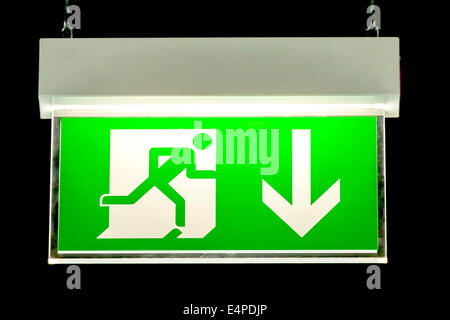 Sign, emergency exit, Germany Stock Photo
