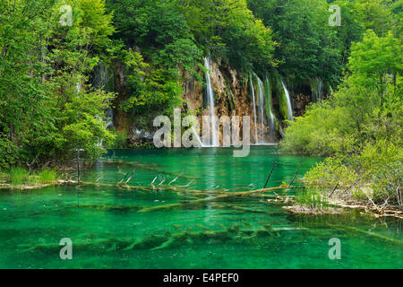 Waterfall, Plitvice Lakes National Park, Plitvice Jezera, Lika-Senj, Croatia Stock Photo