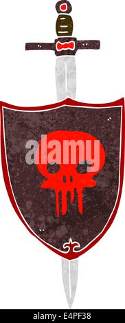 cartoon heraldic shield with skull Stock Vector Image & Art - Alamy