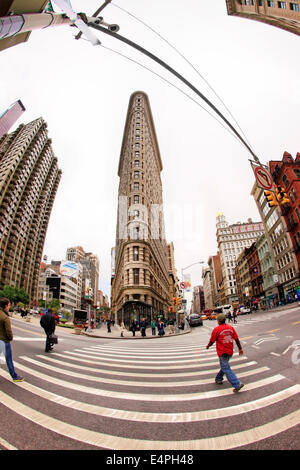 NEW YORK, NY, USA - OCT 12, 2012 : Flat Iron building facade, Considered to be one of the first skyscrapers ever built in New Yo Stock Photo