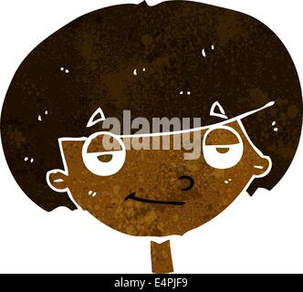 cartoon smug looking boy Stock Vector