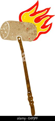 cartoon croquet mallet and ball Stock Vector