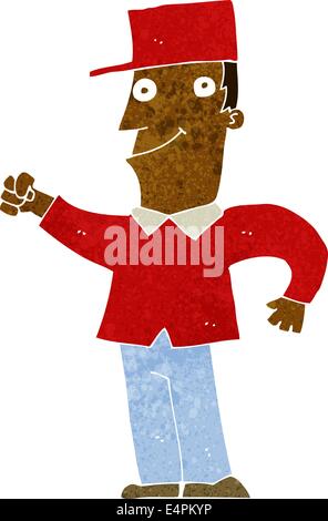 cartoon man punching air Stock Vector