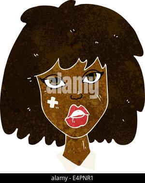 cartoon woman with bruised face Stock Vector