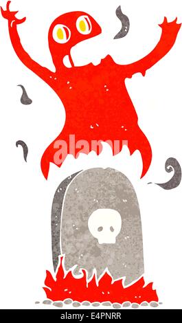 cartoon ghost rising from grave Stock Vector