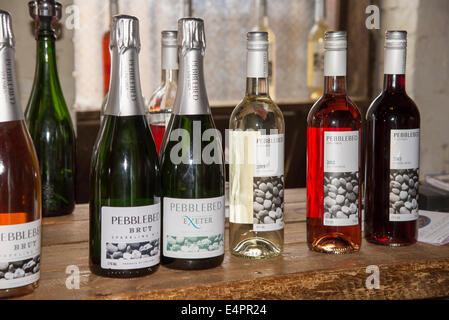 Selection of wines from Pebblebed Wines at Clyst St George near Topsham Devon England UK