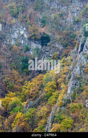 view from hexentanzplatz to bode valley (bodetal), harz district, harz, saxony-anhalt, germany Stock Photo