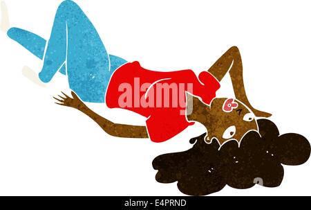 cartoon woman lying on floor Stock Vector