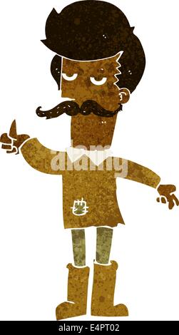 cartoon old man in poor clothes Stock Vector