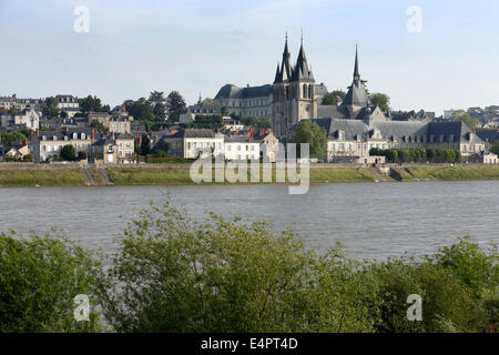 historic city of Bloise on the river banks of the Loire, France Stock Photo