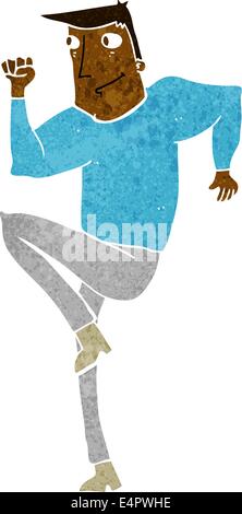 cartoon man jogging on spot Stock Vector