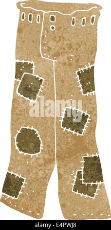 cartoon patched old pants Stock Vector