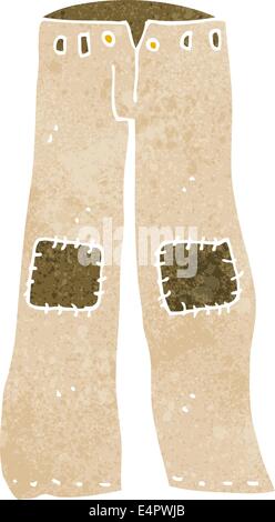 cartoon patched old pants Stock Vector