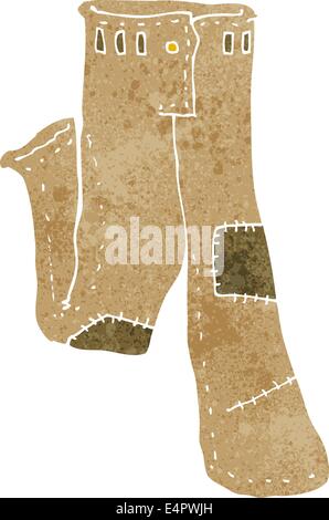 cartoon patched old pants Stock Vector