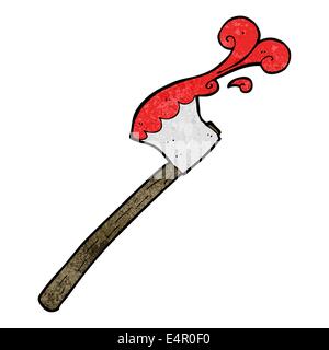 cartoon bloody axe Stock Vector