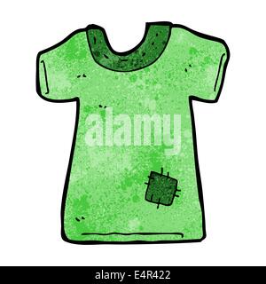 cartoon patched old tee shirt Stock Vector